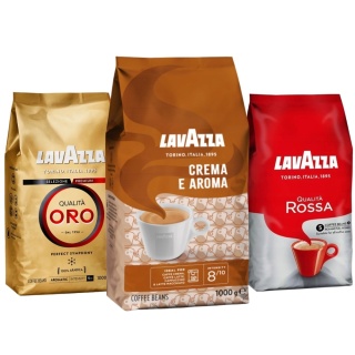 ZESTAW KAW Lavazza Qualita Oro 1 kg, Qualita Rossa 1 kg oraz Crema e Aroma 1kg